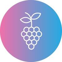 Grapes Line Gradient Circle Icon vector