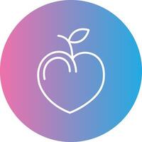 Nectarine Line Gradient Circle Icon vector