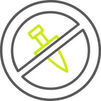 No Knife Line Two Color Icon vector