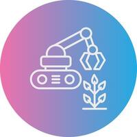 Agricultural Robot Line Gradient Circle Icon vector