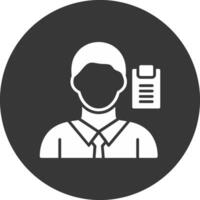 Manager Glyph Inverted Icon vector