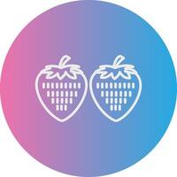 Straberry Line Gradient Circle Icon vector