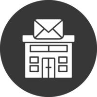Post Office Glyph Inverted Icon vector