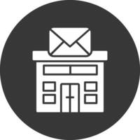 Post Office Glyph Inverted Icon vector