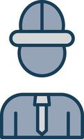 Architect Line Filled Grey Icon vector