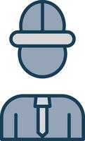 Architect Line Filled Grey Icon vector