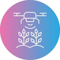 Agricultural Drones Line Gradient Circle Icon vector