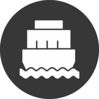 Port Glyph Inverted Icon vector