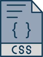 CSS Line Filled Grey Icon vector