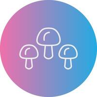 Mushrooms Line Gradient Circle Icon vector