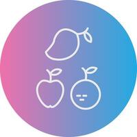 Fruits Line Gradient Circle Icon vector