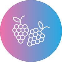 Grapes Line Gradient Circle Icon vector