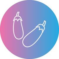 Eggplant Line Gradient Circle Icon vector