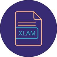 XLAM File Format Line Two Color Circle Icon vector