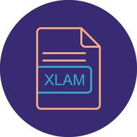 xlam archivo formato línea dos color circulo icono vector