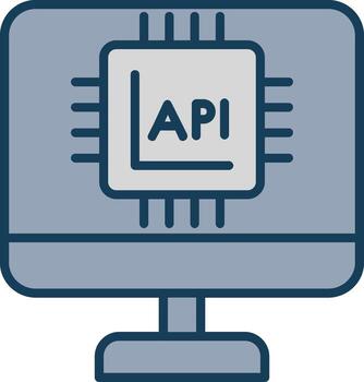 Api Interface Line Filled Grey Icon vector