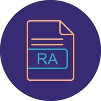 RA File Format Line Two Color Circle Icon vector