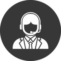 Dispatcher Glyph Inverted Icon vector