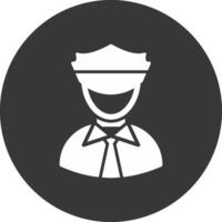Taxi Driver Glyph Inverted Icon vector