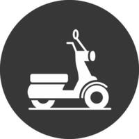 scooter glifo invertido icono vector