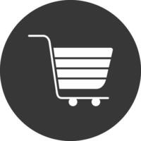 Cart Glyph Inverted Icon vector