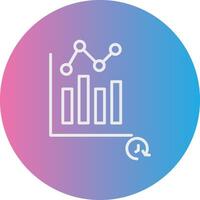 Time Analysis Line Gradient Circle Icon vector