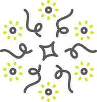Firework Line Two Color Icon vector