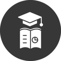 Learning Analytics Glyph Inverted Icon vector