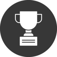 Trophy Glyph Inverted Icon vector