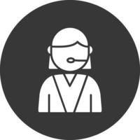 Assistant Glyph Inverted Icon vector