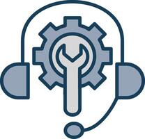 Tech Support Line Filled Grey Icon vector