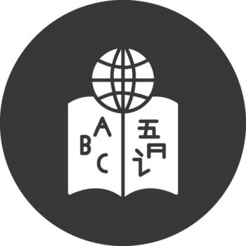 lingüística glifo invertido icono vector