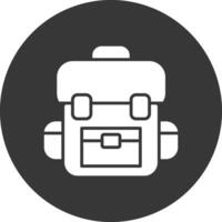 School Satchel Glyph Inverted Icon vector