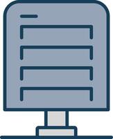 Network Server Line Filled Grey Icon vector