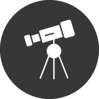 Telescope Glyph Inverted Icon vector