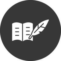 Literature Glyph Inverted Icon vector