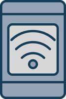 Mobile Connection Line Filled Grey Icon vector