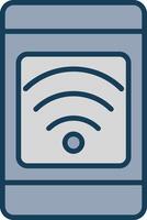 Mobile Connection Line Filled Grey Icon vector