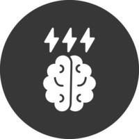 Brainstorm Glyph Inverted Icon vector