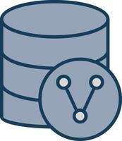 Database Sharing Line Filled Grey Icon vector