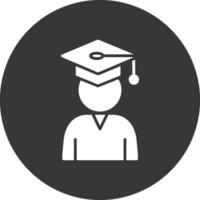 Student Glyph Inverted Icon vector