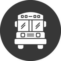 School Bus Glyph Inverted Icon vector