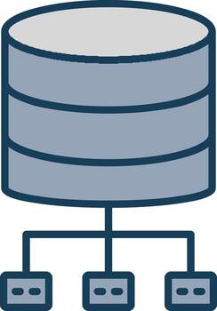 base de datos arquitectura línea lleno gris icono vector