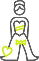 Bride Line Two Color Icon vector