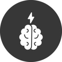 Brain Glyph Inverted Icon vector