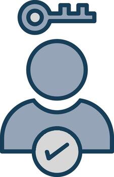 Authentication Line Filled Grey Icon vector