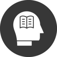 Knowledge Glyph Inverted Icon vector
