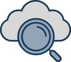 Cloud Computing Line Filled Grey Icon vector