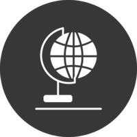 Globe Glyph Inverted Icon vector