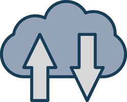 Cloud Computing Line Filled Grey Icon vector
